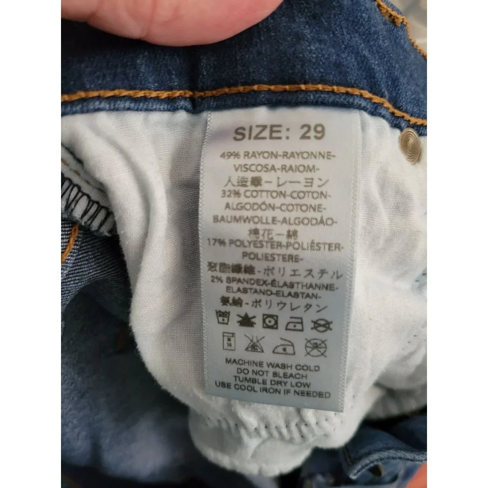 Free People blue jeans wide flare bottom hippie Size 29_8